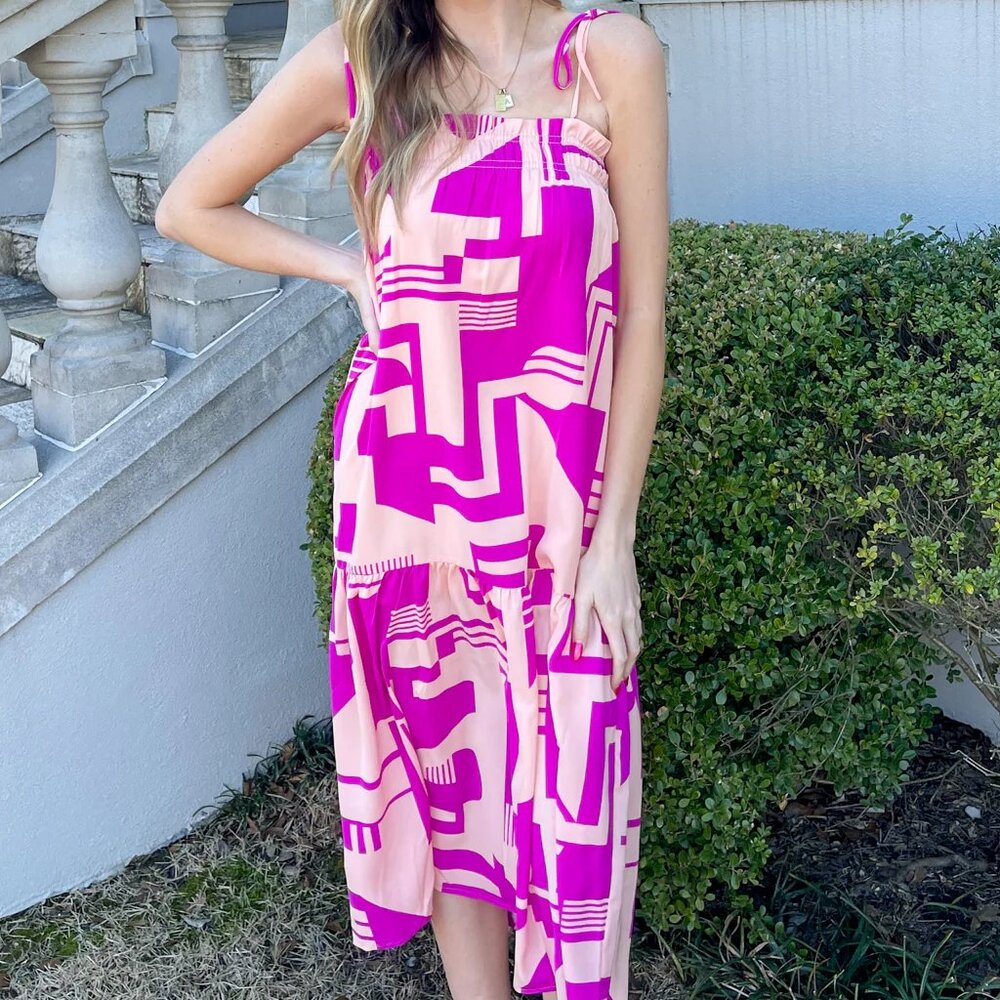 THML Geometric Midi Dress